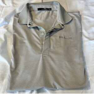 RLX Ralph Lauren Golf Polo Shirt Striped Performance Gray XL